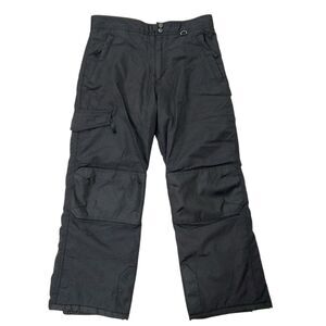 Slalom Cargo Snow Pants Youth XL 14/16 Black Insulated Ski Snowboard Winter